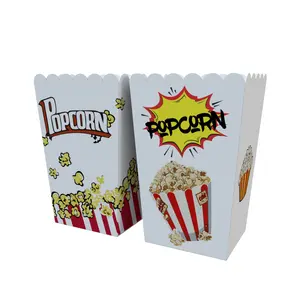 Wholesale Yellow Color Disposable Paper Popcorn Box Potato Chips Folding Boxes Packaging Grade Food