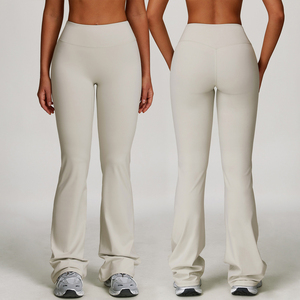 Leggings de cintura alta para mujer, efecto levanta glúteos, tacto suave, pantalones de gimnasio, pantalones de yoga acampanados para entrenamiento y descanso - Product Image 4