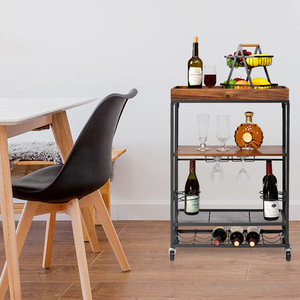 New cross-border hot-selling food cart, <b>foldable</b> food cart, hotel food delivery cart, tea cart, kitchen storage rack - Product Image 1