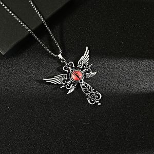 Pendentif Ailes d'Oeil du Diable, Bijou Créatif, Collier Croix Ailes du Diable - Product Image 4