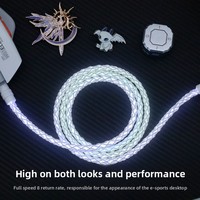 Cable de Datos para Teclado Mecánico de 240W, RGB Monocromático, Eje Magnético, Aleación de Zinc, USB Tipo-C, Personalizado, 8K, Esports