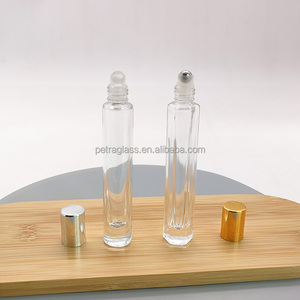 Rollo de perfume de viaje cuadrado redondo de 10ml 15ml transparente grueso de lujo en botella de vidrio con tapa - Product Image 1