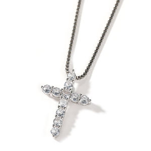 UWIN - Collar con Colgante de Cruz de Plata de Ley 925, Diamante Moissanita Blanco Transparente de Color D VVS, Certificado GRA, Joyería <span class=keywords><strong>Fina</strong></span> - Product Image 6