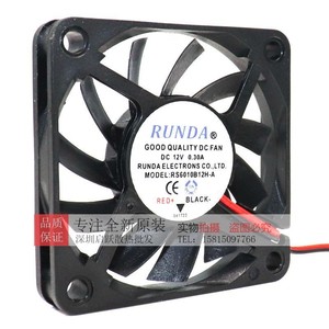 Ventilateur de refroidissement Runda Rs6010b12h A DC 12V 0.30A 6Cm avec roulement à billes, débit d'air élevé pour boîtier d'ordinateur - Product Image 2