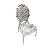 Chaise de mariage royale en acrylique transparent, chaise de banquet en plastique transparent, chaise de salle à manger en acrylique pour événements en plein air