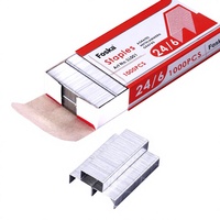 Agrafes métalliques Foska pour bureau, 1000 agrafes/boîte, sans bourrage, pointe biseautée, pour agrafeuse de bureau standard