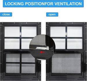 NeatiEase 2 Pack Contemporary Design <strong>Shed</strong> <strong>Windows</strong> Black <strong>Frame</strong> 12x18 Flush Mount Small <strong>Window</strong> Tempered Glass Fiberglass Screen - Product Image 3
