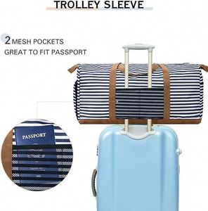 BSCI factory Custom <b>Foldable</b> Weekender Bag with <b>Shoes</b> Compartment - Product Image 6