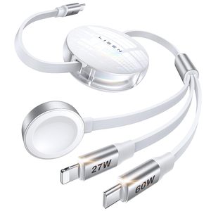 <span class=keywords><strong>Cargador</strong></span> Retráctil Portátil LISEN 3 en 1, Cable de <span class=keywords><strong>Carga</strong></span> Magnético para Reloj, Cable de <span class=keywords><strong>Carga</strong></span> Rápida para <span class=keywords><strong>Apple</strong></span> Watch, <span class=keywords><strong>iPhone</strong></span> 17, 16, Viajes en Auto - Product Image 1
