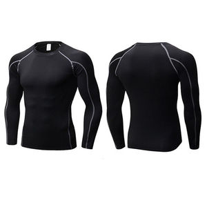 Men's Compression Base <b>Layer</b> Sports Long Sleeve T-Shirt with Spandex/Polyester Anti-Bacterial Eco-Friendly Features for Running - Product Image 5