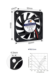 Hangdahui 6010 DC <span class=keywords><strong>ventilatore</strong></span> <span class=keywords><strong>assiale</strong></span> <span class=keywords><strong>12V</strong></span> Mini cuscinetto a sfera 60x60x10mm a basso rumore Brushless motore <span class=keywords><strong>ventilatore</strong></span> con pale in plastica OEM personalizzabile - Product Image 6
