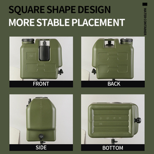 Seau à eau portable en matériau PE 20L avec petite bouteille et robinet, adapté au camping en plein air et aux visites autonomes 5,3 gal - Product Image 4