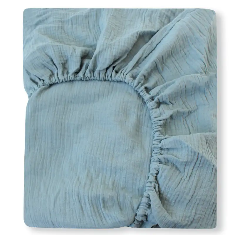 Ropa de cama de muselina de algodón para bebé, Sábana bajera ajustada, Sábana de cuna impermeable, Color liso, novedad
