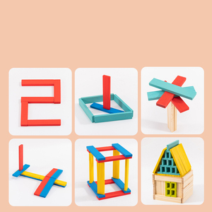 Hot New Product Wooden Archimedes Building Blocks 100 Pieces Free Construction Stimulate Creativity Baby Toys for Children CE - Product Image 3