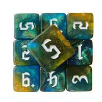 Jeu de dés D6 caméléon de 16 mm, dés en résine multicolores avec une nouvelle police pour les jeux de rôle et de société