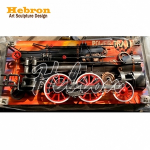 Póster Lenticular 3D de Motocicleta Harley Retro, Estilo Steampunk de <span class=keywords><strong>Spiderman</strong></span>, Escultura Metálica para Montar en la Pared, Tren de Vapor, Mural 3D - Product Image 2