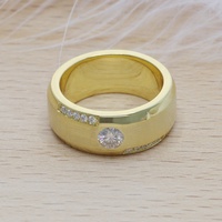 PST Iced Out 925 Sterling Silver Men Ring VVS1 DE Color 0.5CT Round Brilliant Cut Moissanite Finger Rings