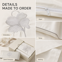 Ensemble de literie Alenhome personnalisé OEM ODM à motif pied-de-poule bleu, housse de couette imprimée, drap, taie d'oreiller, fabricant de textiles de maison et d'hôtel
