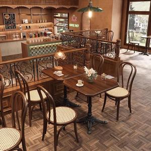 Ensemble de meubles de restauration rétro petite table ronde chaise à dossier en osier table basse de loisirs table à manger chaises de <span class=keywords><strong>restaurant</strong></span> tables - Product Image 2