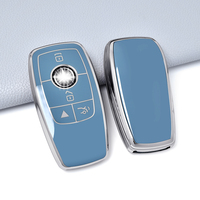 Accessoires de clé de voiture TPU Silver Edge Housse de protection Soft Key Shell Fob Holder Convient pour Mercedes Benz