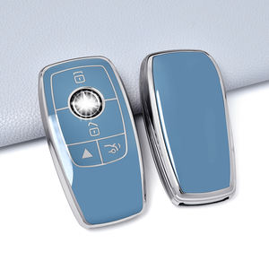 Accessoires de clé de voiture TPU Silver Edge <span class=keywords><strong>Housse</strong></span> de protection Soft Key Shell Fob Holder Convient pour Mercedes Benz - Product Image 4