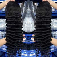 Perruque frontale en dentelle HD 13x6 à ondulations profondes de 30 pouces, cheveux humains bruts, densité 250, perruque en cheveux humains brésiliens, perruques frontales en dentelle HD pré-épilées