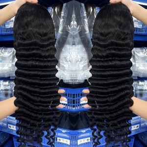 Peluca de Cabello Humano Virgen con Frente de Encaje HD de 30 Pulgadas, Ondulado Profundo, 13x6, Densidad 250, Cabello Humano Brasileño, Pre-Depilada - Product Image 3