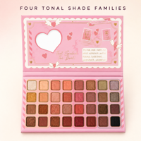 Palette de fards à paupières 32 couleurs, poudre minérale nacrée, fini mat, haute pigmentation, résistante à l'eau, sans cruauté animale, avec miroir cœur et motif papillon