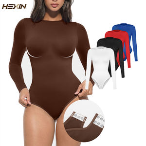 Hexin Bodysuits Shapewear Buikcontrole Bodys Pour Femmes Basic Jumpsuit Tops Met Lange Mouwen Afslankende Body Shaper Body Suits Tops - Product Image 1