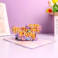 Kartu Ucapan Lipat 3D Hari Ibu yang Indah, Kreatif dengan Huruf, Kupu-kupu, Bunga, Hadiah Festival dari Kertas