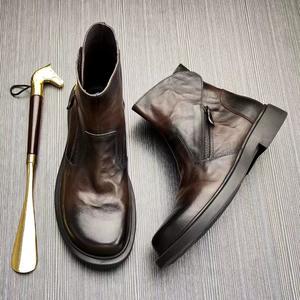 Chaussures en toile respirantes décontractées et formelles de style patchwork pour hommes, modèle tendance, automne, chaussures de mariage pour hommes britanniques - Product Image 3