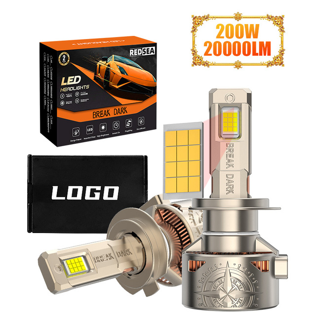REDSEA High Power R20B 200W 200 Watt Led Headlight 20000 Lumen Led Headlight H1 H4 H7 H11 H13 U9 Led Headlight