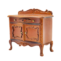 Maison de poupée miniature Table victorienne Armoire latérale en bois de luxe 1/6 Meubles à l'échelle 1/12