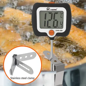 Thermomètre numérique avec sonde de 10 pouces, clip pour pot, affichage LCD à lecture instantanée avec fonction de maintien de la température pour la fabrication de bonbons, la viande et la cuisine - Product Image 5