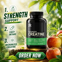 Capsules de créatine monohydrate pour adultes, antioxydant, suppléments nutritionnels sportifs OEM/ODM, fabrication sous marque privée, transfrontalier