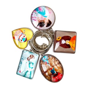 Bán buôn tùy chỉnh trong suốt tinh thể thủy tinh ánh sáng <span class=keywords><strong>Keychain</strong></span> tiêu chuẩn cao hình bầu dục không thấm nước 3D món quà lưu niệm đám cưới - Product Image 5