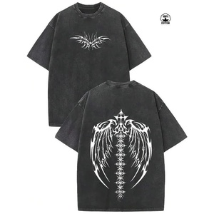 เสื้อยืดฮิปฮอปทรงบ็อกซี่พิมพ์ลายกราฟิกแบบหนาพิเศษ 1 ตัว เสื้อยืดคอตตอนเปล่าคุณภาพสูงสั่งทำได้ สตรีทแวร์โอเวอร์ไซส์แบบวินเทจ - Product Image 6