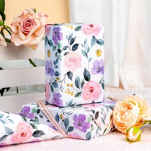 Pink Flowers <b>Wrapping</b> <b>Paper</b> 17 Inch X 16.5 Feet Double Side Eco Friendly Gift Craft Packaging - Product Image 3