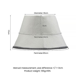 Chapeau de sauna en laine naturelle fait à la main unisexe-Chapeaux de sauna en laine de style seau gris pour adultes - Product Image 3