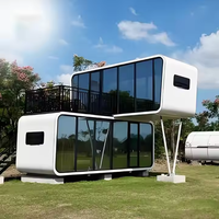 Cabane en acier mobile Tiny Apple, capsule de bureau, design moderne, entrepôt et utilisation en extérieur, pod de jardin solaire