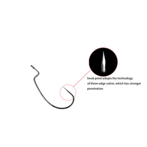 Yajie Lure <b>Hooks</b> Mitsubishi Wide Bellied Crank <b>Hook</b> <b>Black</b> Nickel Soft Bait Bass Fishing Ocean Lure Fishing Chemically Sharpened - Product Image 3