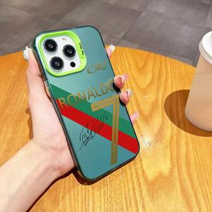 Vente chaude No.7 pour Messi No.8 Laser Star Shell Football Cas pour <span class=keywords><strong>iPhone</strong></span> XR XS <span class=keywords><strong>11</strong></span> 12 13 Mini 14 15 16 <span class=keywords><strong>Pro</strong></span> Max Téléphone Mobile Cas - Product Image 5