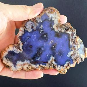 Vente en gros de pierres d'agate bleue de style bohème, naturelles, pour la guérison spirituelle, tendance de la mode pour la décoration de la maison, cadeaux de vacances - Product Image 3