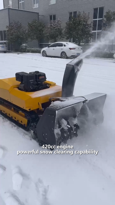 CX-1000 High Efficiency Remote Control Skid Steer Crawler Snow Pusher ...