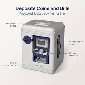 <span class=keywords><strong>Tirelire</strong></span> en plastique de haute qualité, machine automatique pour enfants, coffre-fort à pièces, mini distributeur automatique de billets, <span class=keywords><strong>tirelire</strong></span> électronique en PVC - Product Image 1