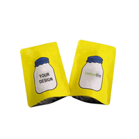 Emballage imprimé personnalisé, sac holographique anti-odeur 3.5g unique, sacs en mylar spéciaux en forme de découpe, sac ziplock personnalisé