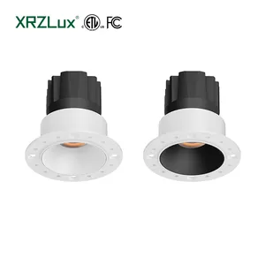 XRZLux 트리밍 눈부심 방지 통 라이트 매입형 천장 통 10W ETL LED COB 천장 스포트라이트 100-240VAC 실내 조명
