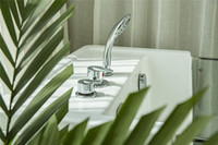 Baignoire ronde autoportante en acrylique moderne pour 1 personne, écologique, avec fonction de massage et de vidange, pour usage intérieur