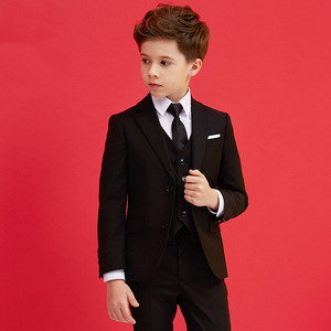 Trajes de niño para boda en stock, chaqueta, chaleco, pantalón, 3 piezas, estampado, trajes de hombre baratos - Product Image 3