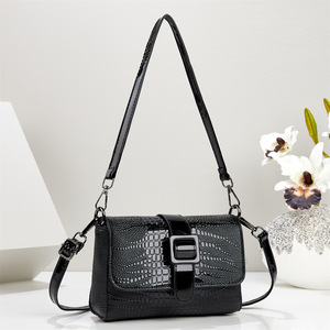 Sac à bandoulière rétro à motif crocodile, petit sac carré, sac à main décontracté pour femme, usage quotidien - Product Image 2